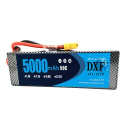 DXF  7.4V 5000mAh 50C 100C 2S  Lipo Battery AKKU Bateria For RC Truck Drone Helicopter 1:8 / 1:10 RC Car Quadcopter