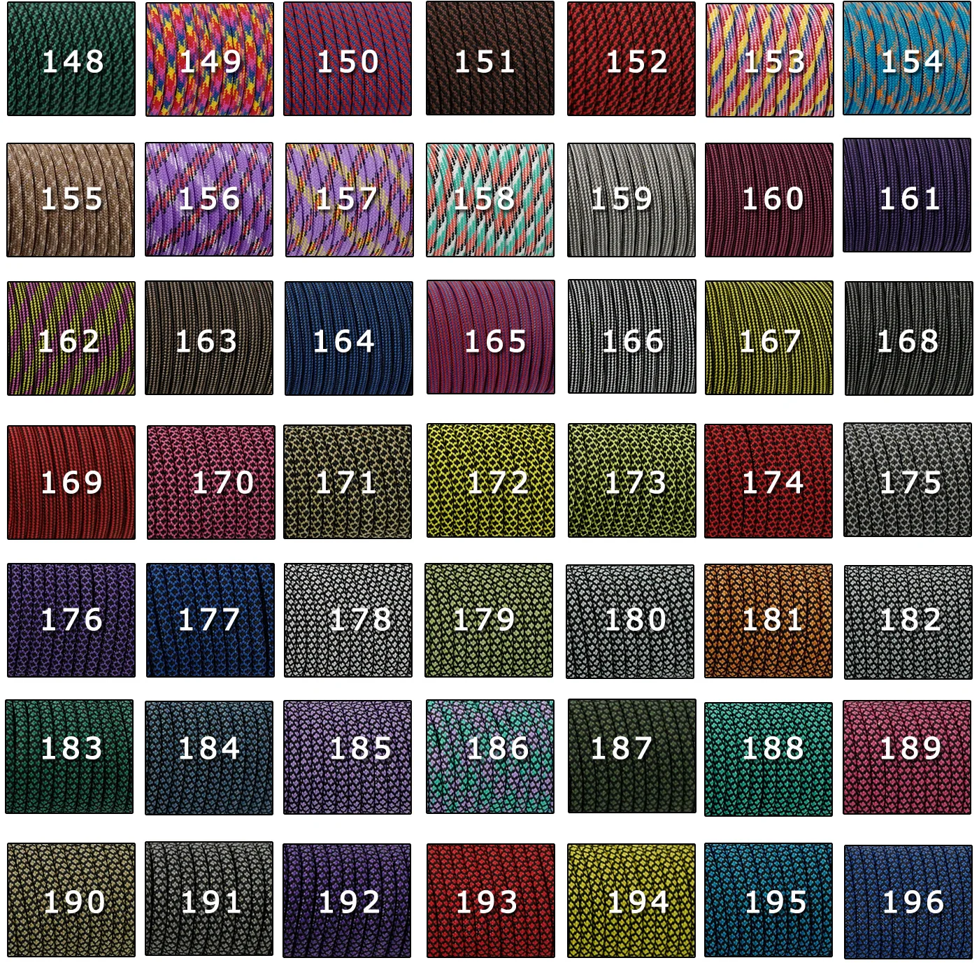 YOUGLE 550 Paracord Paracord Parachute Cord Lanyard เชือกเต็นท์ Guyline Mil Spec ประเภท III 7 Strand Core 50-100 ฟุต 279 สี