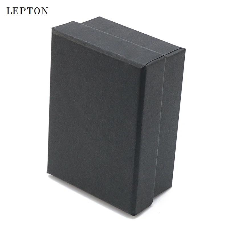 Lepton Black Paper Cufflinks Boxes 10 PCS/Lots High Quality Black matte paper Jewelry Boxes Cuff links Carrying Case wholesale
