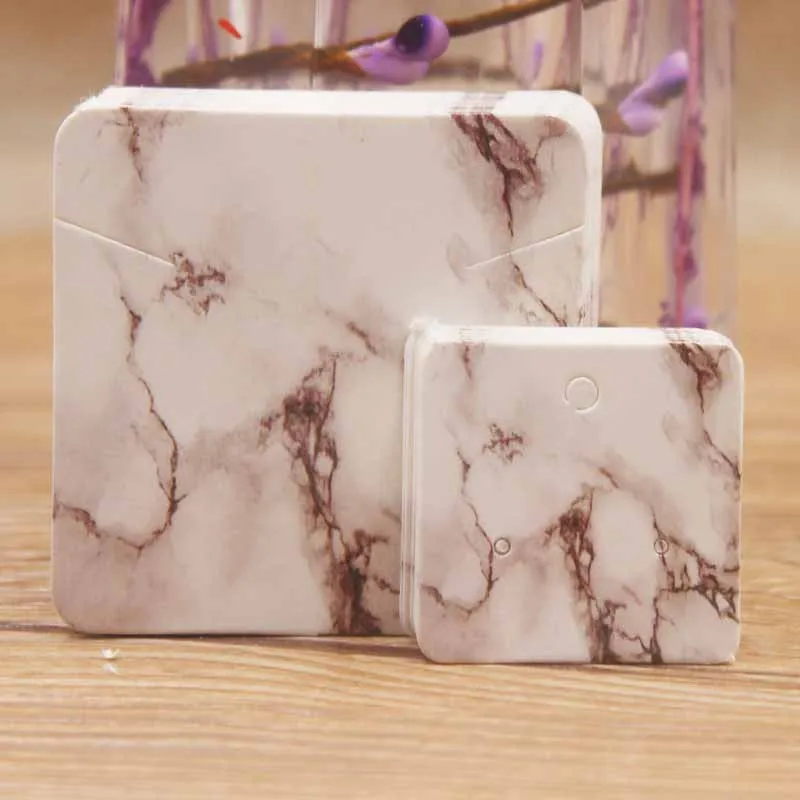 new arrival marble 5*5cm elegant jewelry necklace pendant package card50pcs+50pcs 3*3cm cute stud earring display card per lot