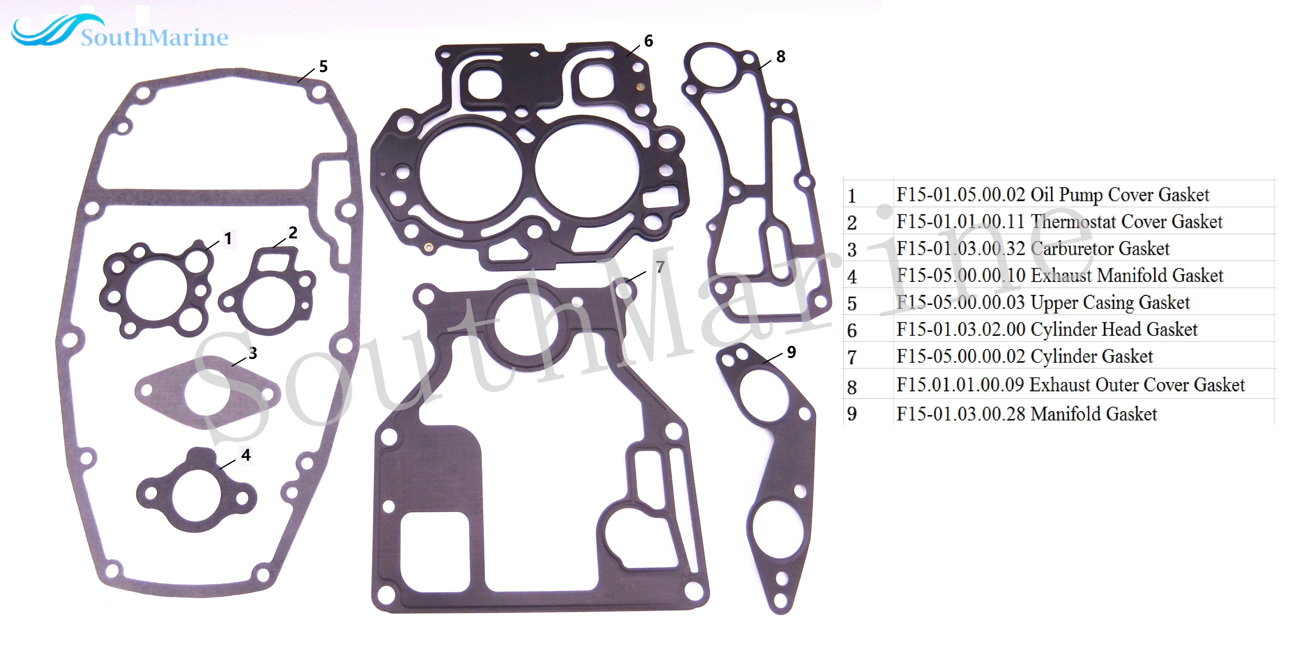 Motor Complete Power Head Seal Gasket Kit for Hidea F15 F13.5 Outboard Engine