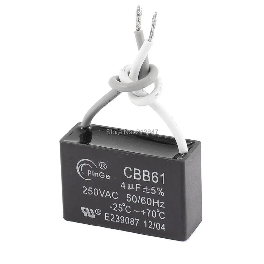 CBB61 4uF AC 250V Rectangle Non Polar Motor Strating Capacitor