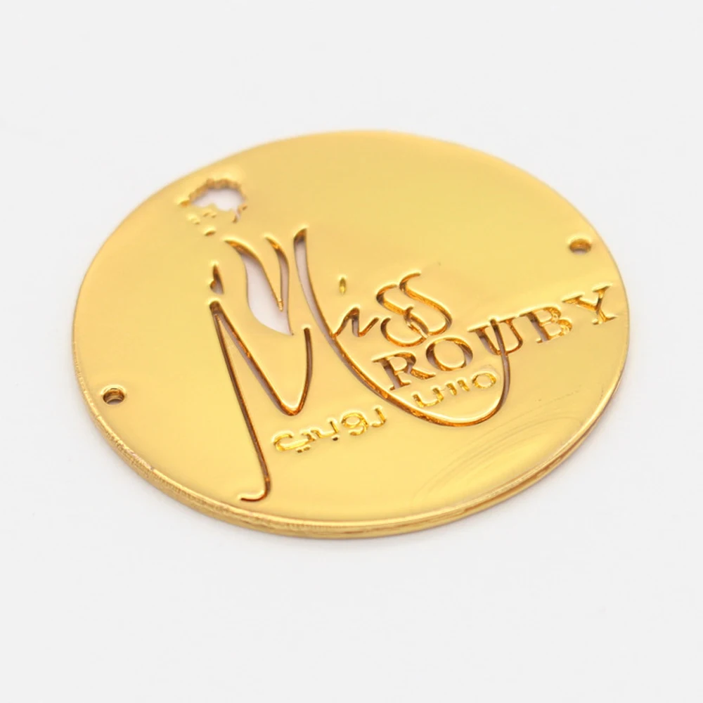 Custom Logo Name Plate Labels For Heel For Shoes Customized Handmade Sewing Metal Tags Customize Metal Name For Clothes Tag