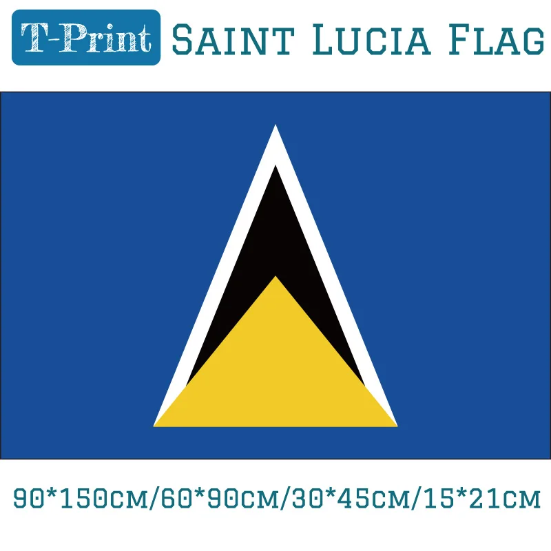 Saint Lucia National Flag 90*150cm/60*90cm/30*45cm/15*21cm 3x5ft Hanging Flag Banners Polyester