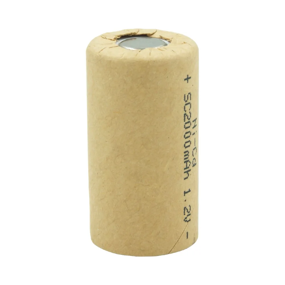 SC Sub C 2000mAh Ni CD 1.2V Rechargeable NI-CD Battery High Discharge Rate 10C for Flashlight Headlamp Power Tools Battery