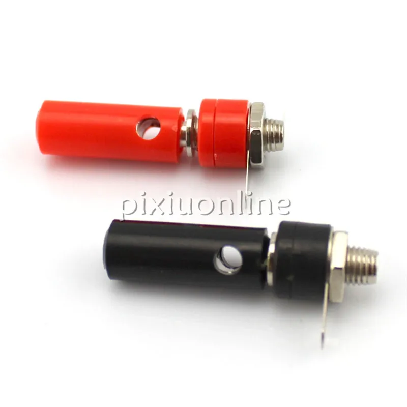 1Set Male + Female 4mm Banana Plug For Insert Connector Audio Speaker Screw Pin DIY Model  J072 Drop Shipping