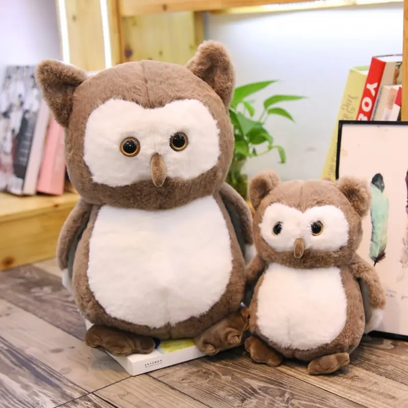 Export Korea Market High Quality Long plush Owl Stuffed Animal Plush simulation Owl Doll Gift Toys for Children Room Decor Girl