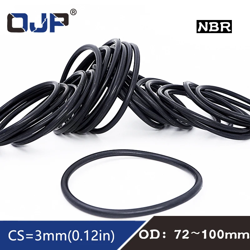 10PC/lot Rubber Ring NBR Sealing O Ring OD72/75/80/85/90/95/100*3mm O-Ring Seal Nitrile Gaskets Oil resistance Rings Washer