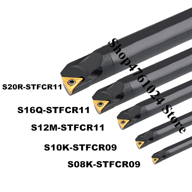 

5Pcs/Lot STFCR Lathe Turning Tool Holder Boring Bar Insert For Semi-finishing S08K/S10K/S12M/S16Q/S20R STFCR09 STFCR11