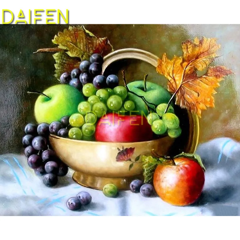 Full Square Diamond mosaic purple green grape apple 5D DIY Diamond embroidery Cross stitch Full Round Diamond painting fruit