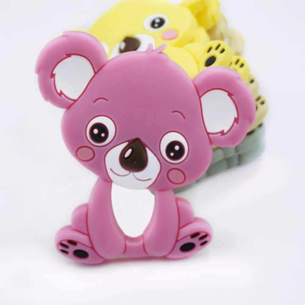 

1PCS Koala Baby Teethers BPA Free Silicone Teether Pendant Necklace Accessory Chew Charms Newborn Baby Teething Toys 8 Colors