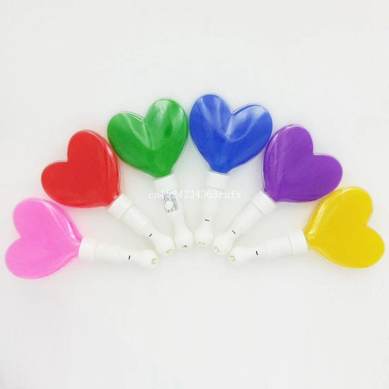 100pcs Heart Shape LED Heart Stick Glow in the Dark Wedding Decoration Flashing Light Stick Concert Event Party Supplies