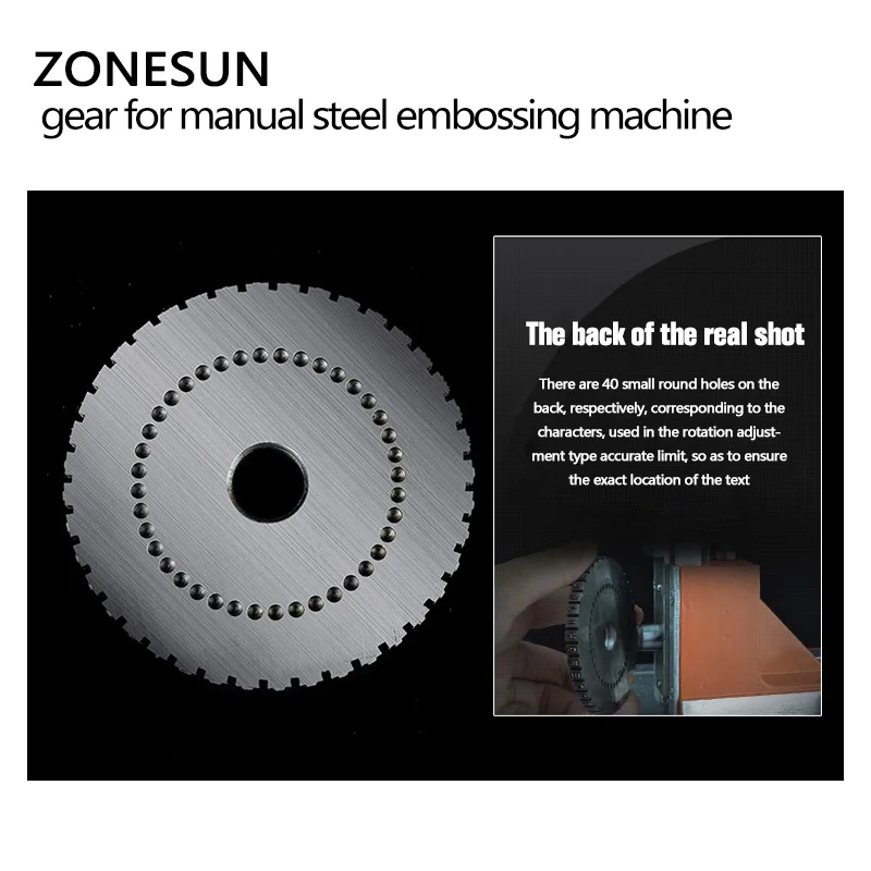 ZONESUN präge machine1 getriebe für manuelle stahl label gravieren werkzeug