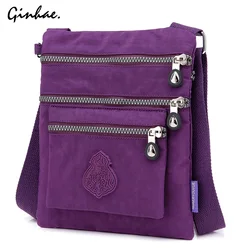 Nylon Multifunction Handbag For Women Waterproof Crossbody Multi Pocket Bag Lady Cell Phone Clutch Bag Lightweight Shoulder Bag