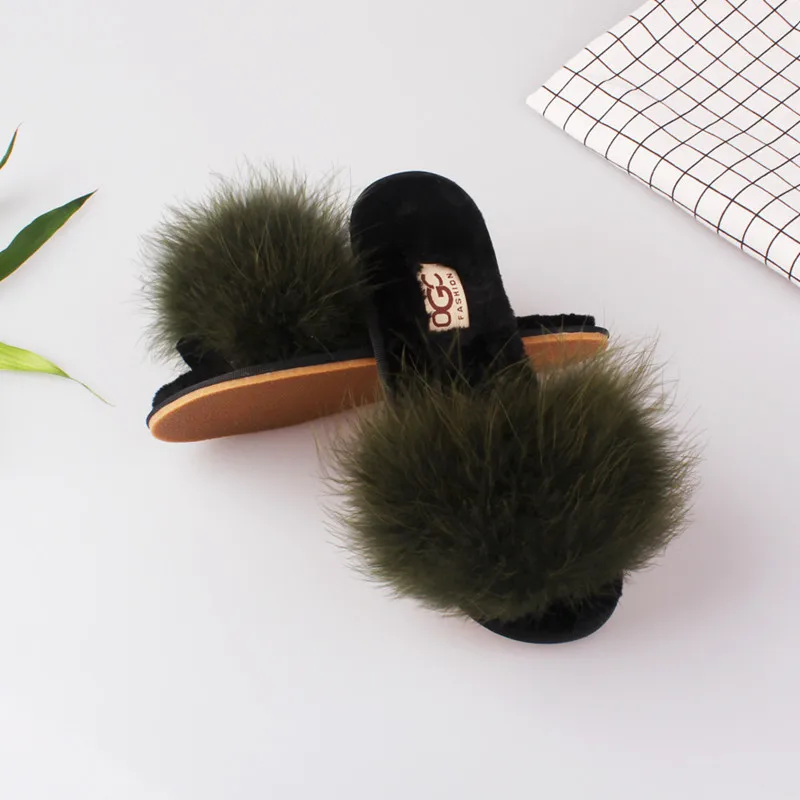 Clearance Sale Summer Autumn Women Home Plush Slippers With Fur Ladies Floor Bedroom Flip Flops zapatos de mujer Flat Shoes