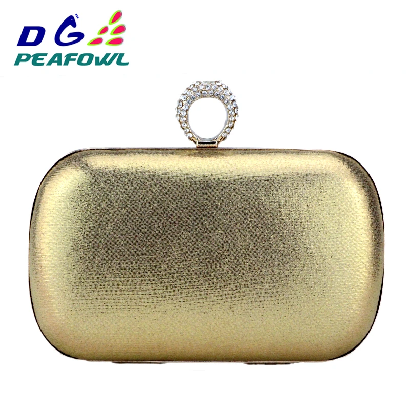 

New Fashion Silk Clothing Red Gold bags diamond Hasp Solid Hard Day Clutches Shoulder Chain Ladies Bridal Wedding Handbags