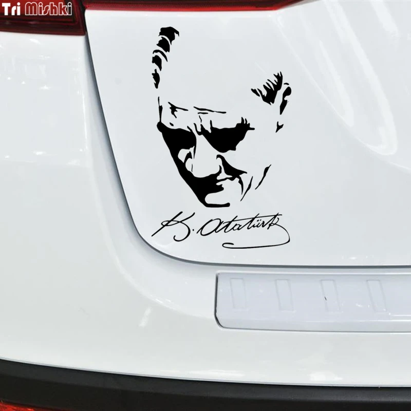 Tri Mishki HZX063 20*12.6cm 1-4 pieces car sticker turkey mustafa kemal ataturk signature auto car stickers