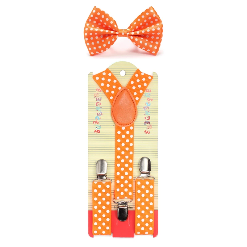 Crianças Crianças Meninos Meninas "Polka Dot" Padrão Suspensórios Elásticos Para Calças Pant Bow tie Set Y-Shape Chaves Borboleta Nó Presente