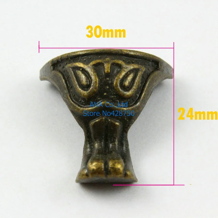 

6 Pieces Antique Brass Jewelry Box Feet Animal Box Leg 30x24mm