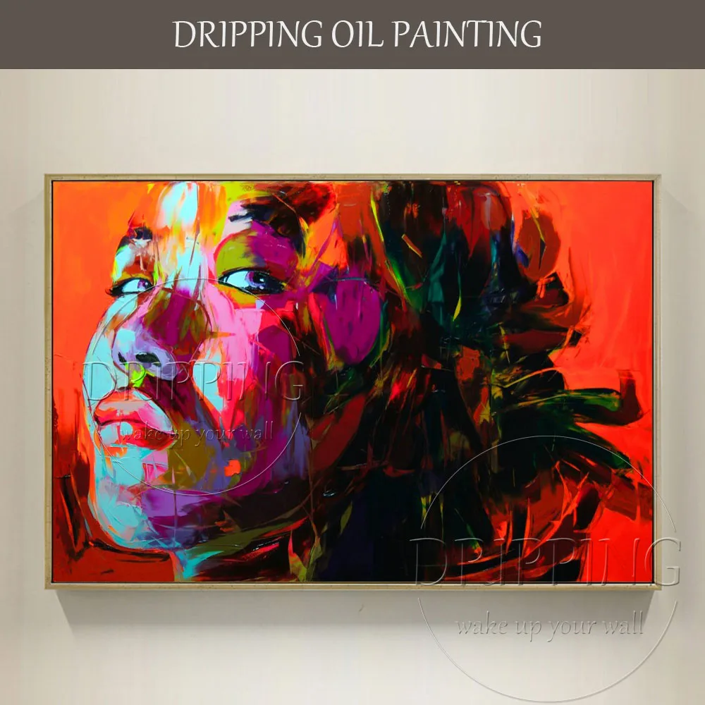 

Skilled Artist Hand-painted New Modern Abstract Lady Portrait Oil Painting on Canvas Abstract Portrait Painting for Living Room