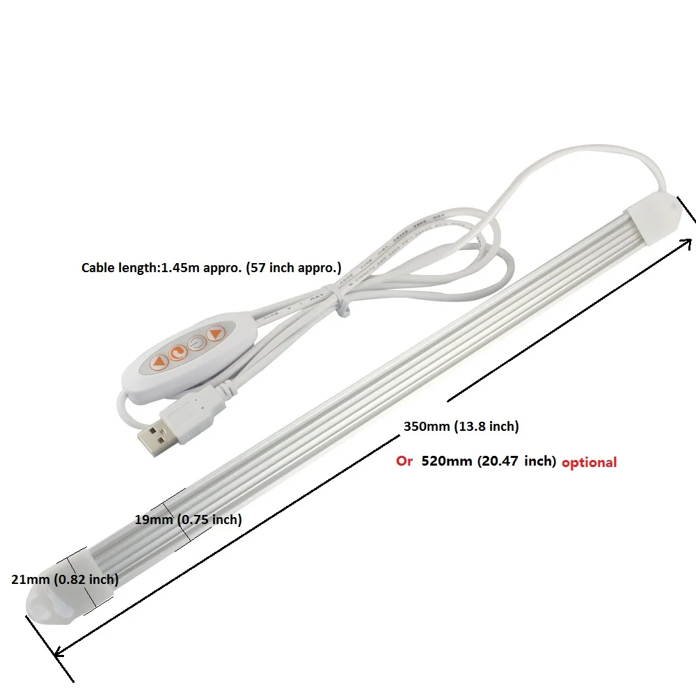 Listwa świetlna LED 5V USB 5W 7W Ciepła i chłodna biel Ściemnialna listwa LED Przenośna do czytania pod szafką Lampa biurkowa kempingowa