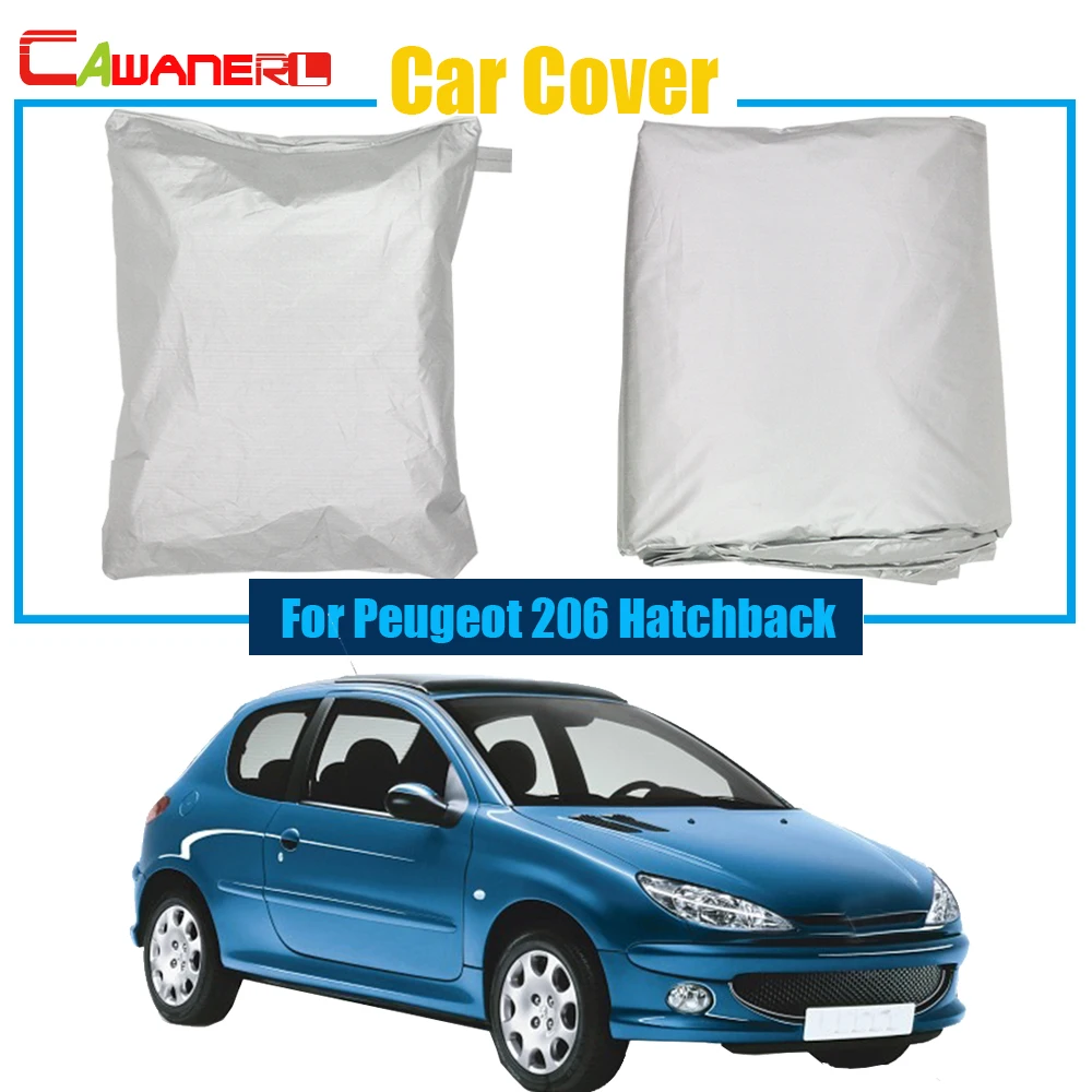 Cawanerl For Peugeot 206 Hatchback Car Cover Vehicle UV Anti Rain Outdoor Sun Snow Resistant Dust Proof Cover