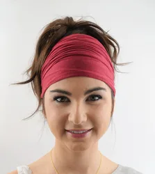 New Ladies cotton Elastic Hairband Head Band Sport Yoga Headband Wrap Neck Head Scarf Cap 2 in 1 Bandana Hair accessories