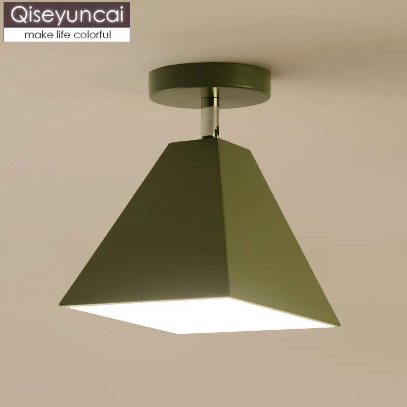 

Qiseyuncai Nordic modern minimalist aisle small ceiling lamp foyer color foyer bedroom aisle macarons LED lamps free shipping