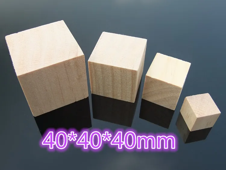 3pcs/lot New Zealand Pine K893 40*40*40mm Wood Block DIY Building Block Making Free Shipping Brazil