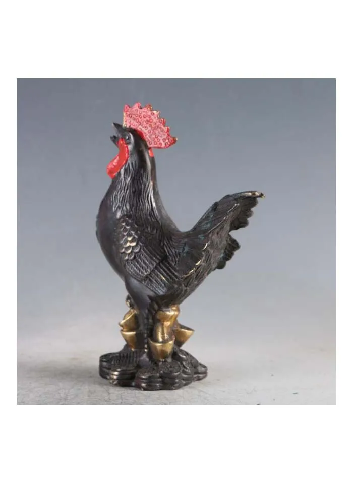 

Chinese Copper Rooster Statue Made During The Qianlong Period