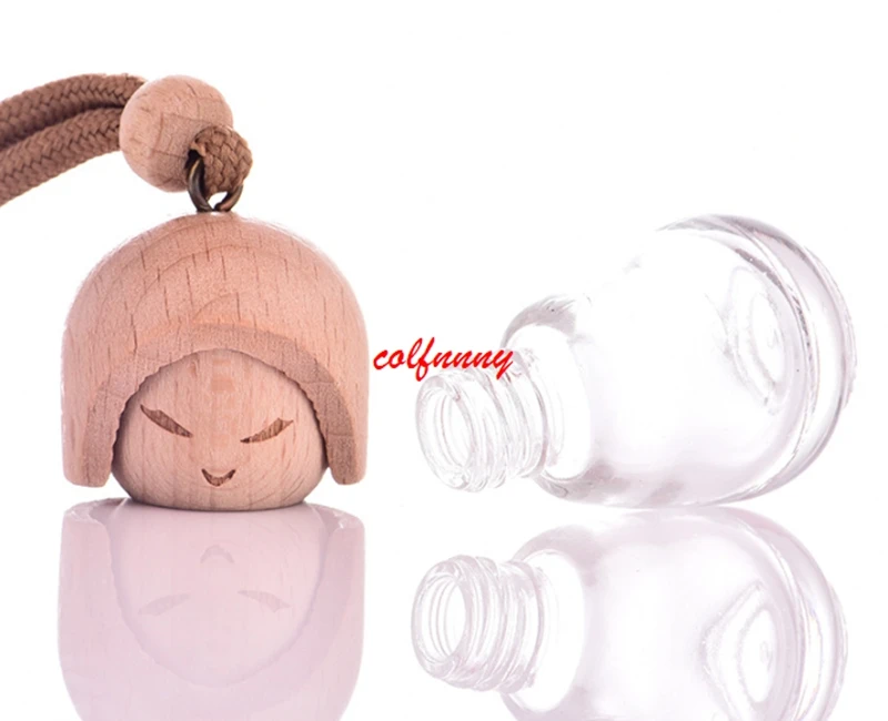 

300pcs/lot Fast Shipping 8ML transparent cute doll car ornaments glass perfume bottles wholesale FXS14