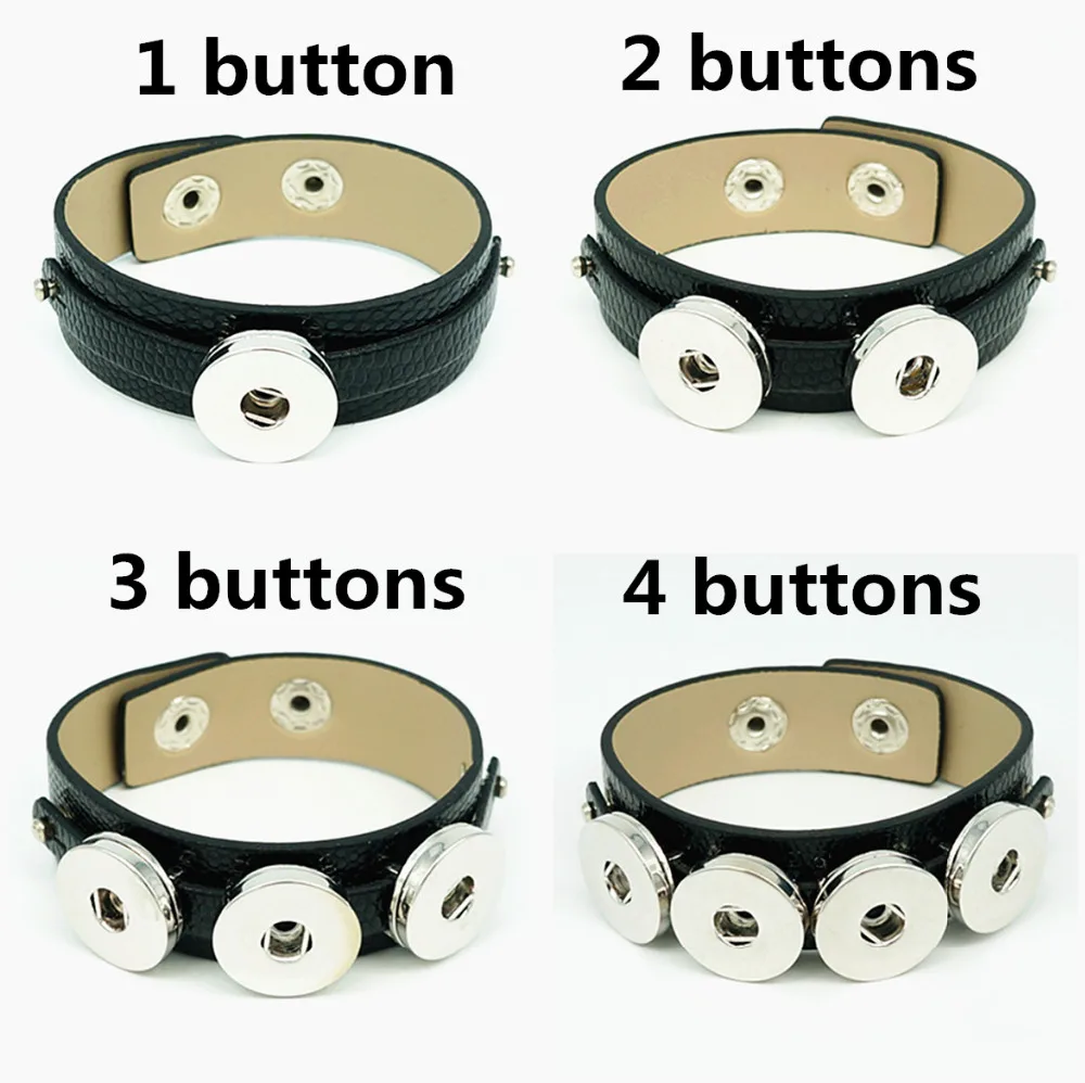 Fashion New Real Leather Trendy snap Bangles Bracelets Best-selling fit 18MM snap buttons jewelrys wholesale SE0003