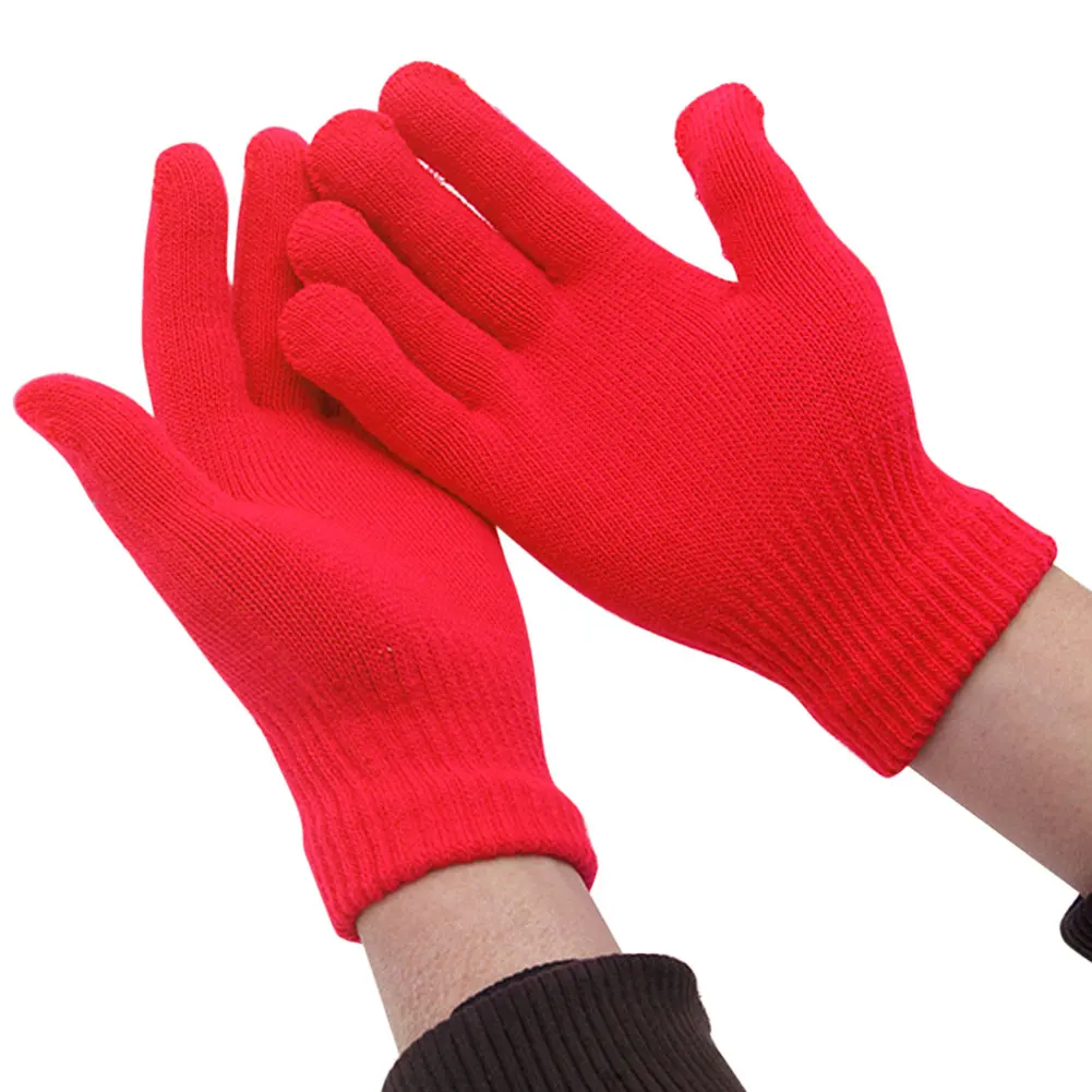 2 style Winter Glove Girls Boys Kid Full Finger Stretchy Knitted Mittens autumn Warm Pick Gloves Mixed Color Knitted Gloves