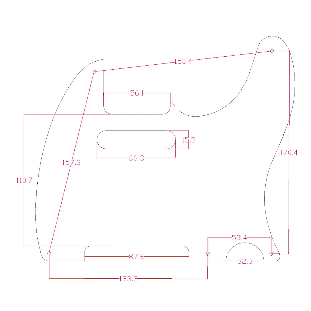 Dopro TL 5 Hole Pickguard with screws Vintage TL Style for Telecaster guitar different colors