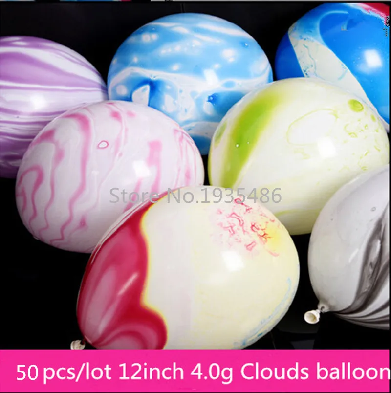 100pcs / 50pcs New 5 Color 12inch Thick Agate Balloons (50pcs/lot) for Wedding or Birthday