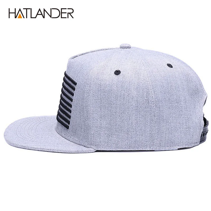 [HATLANDER] Raised flag embroidery cool flat bill baseball cap mens gorras snapbacks 3D flag hat ourdoor hip hop snapback caps