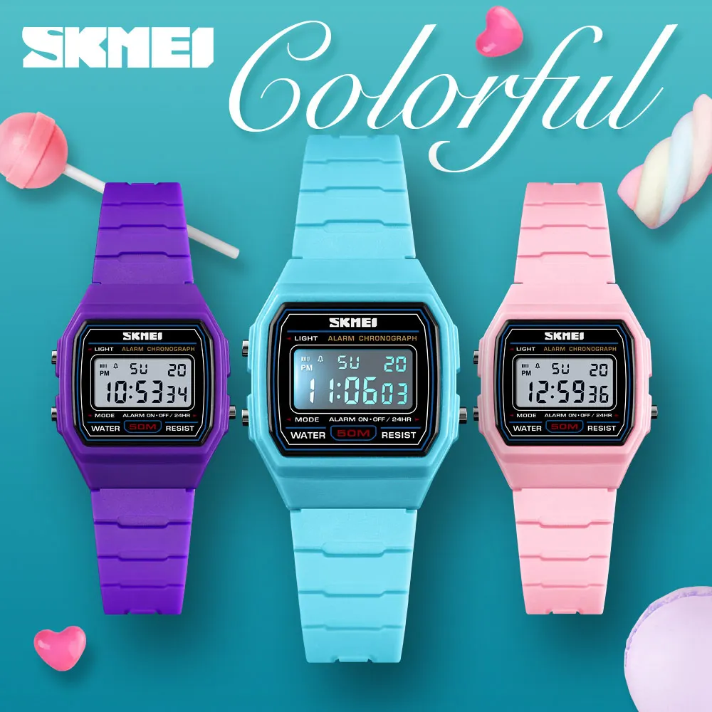 SKMEI-relojes digitales luminosos para niños, relojes de moda para niños, estilo deportivo, reloj de pulsera impermeable, reloj despertador, nuevo