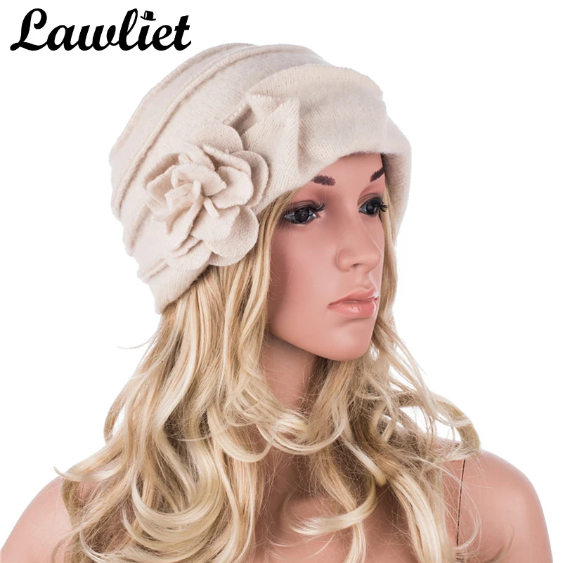 Elegant 1920s Style Ladies Hats Winter Beret Beanie Hats for Women Bucket Cloche Cap 100% Boiled Wool Warm Hats A376