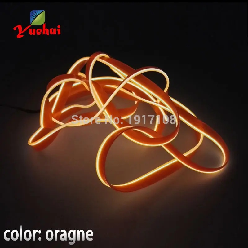 DC-12V By 10 Color Choice Car party Decor LED Thread Indoor Decals Tags  Flexible Neon Light 2M 2.3mm-Skirt EL Wire Rope Tube