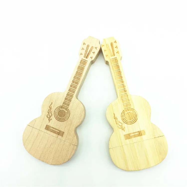 Hot Sale Wooden Guitar Music Love Best Gift 8GB 16GB 32GB 64GB USB Flash Memory Stick Driver U Disk Pen Drive Festival Gift