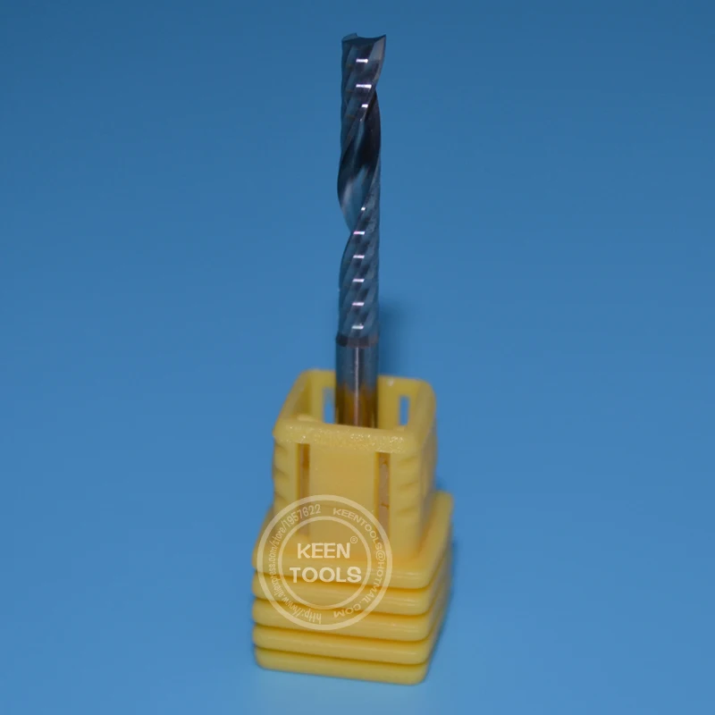 Em3.22mm (h2) ferramentas de corte de carboneto sólido uma flauta espiral bits para trabalhar madeira gravura escultura mdf, placa de pvc, acrílico