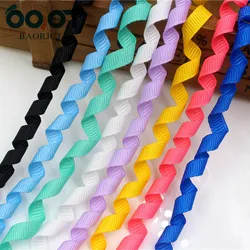 OOOT BAORJCT 178251 6mm Solid color Grosgrain Curly Ribbon For Hairpin Headwear Frizzle Ribbons For Crafts 10pcs/lot