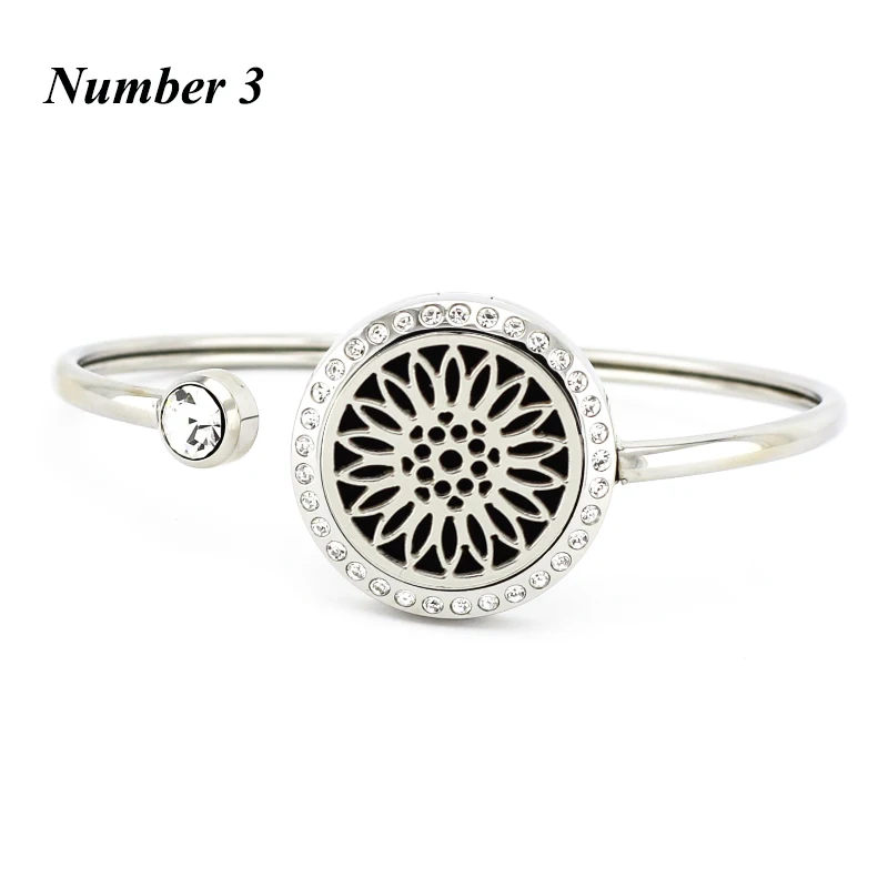 20mm 25mm Magnetic Crystals Essential oil Diffuser Bracelet for Women Lotus Stainless steel Aromatherapy Bracelet Bangle