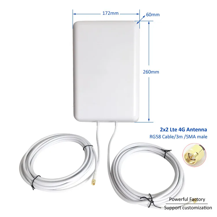 Imagem -03 - Antena Plana sem Fio para Satélite Antena de Painel Mimo 4g Lte 50km 2x2 16dbi