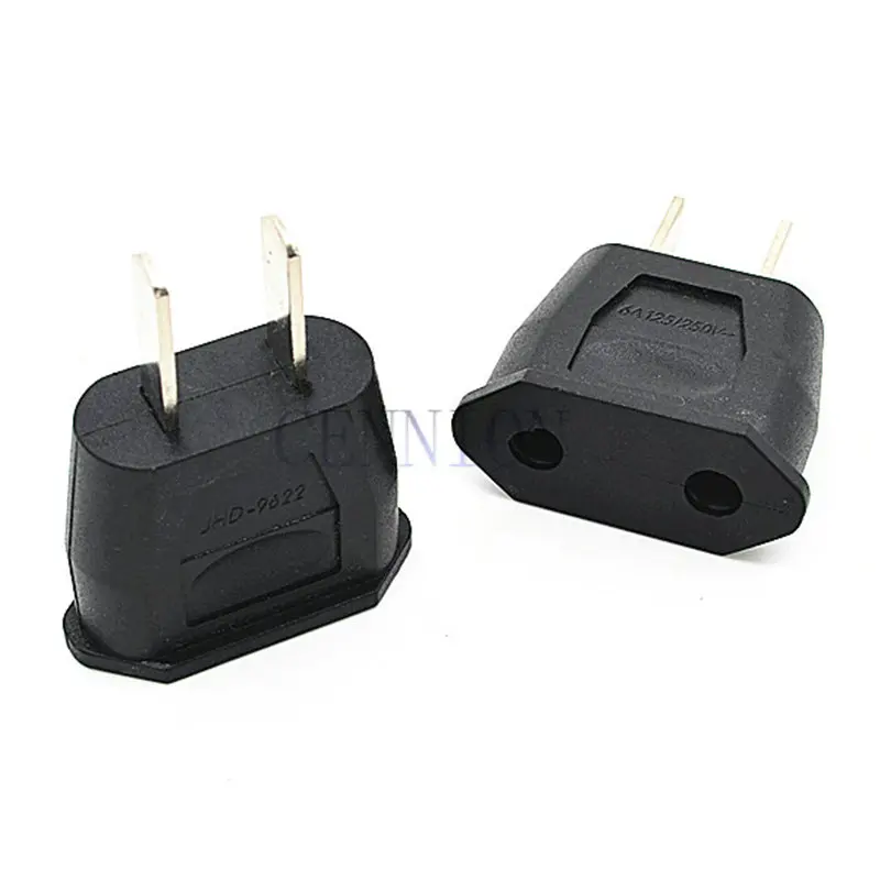 Pure Copper EU Euro to US AC 2pin Power Plug Trip Travel Adaptor Convertor 100pcs free cn post