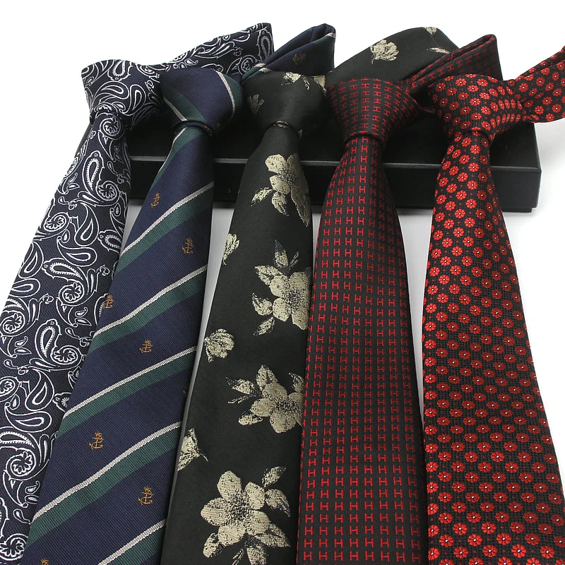 7CM Factory Men's Paisley Floral Skinny Ties for Men Wedding Tie Slim Men Luxury Necktie Designers Fashion Kravat Dot Neckwear