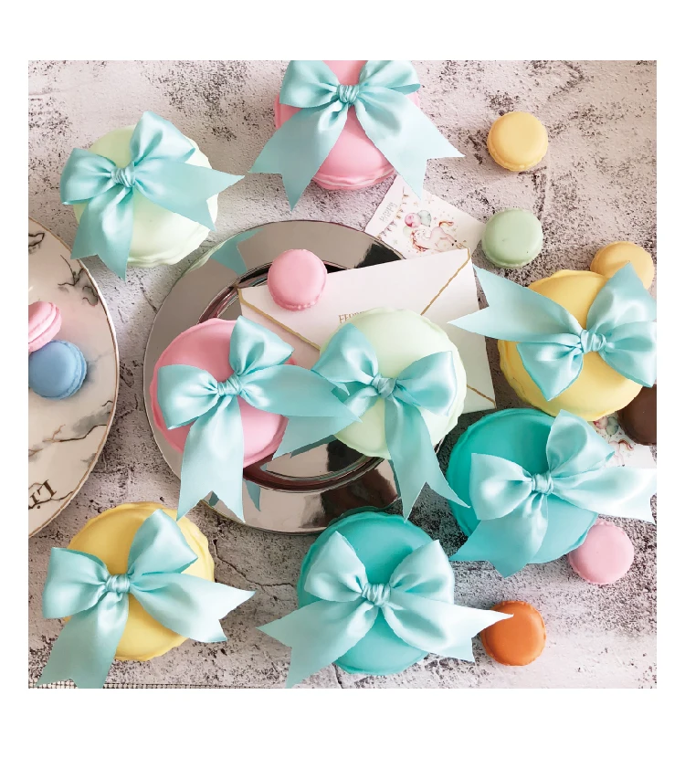 10pcs/lot Macarons Candy Boxes with ribbon decorations Wedding Favor Gifts Box Baby Shower Favros Party Decoration