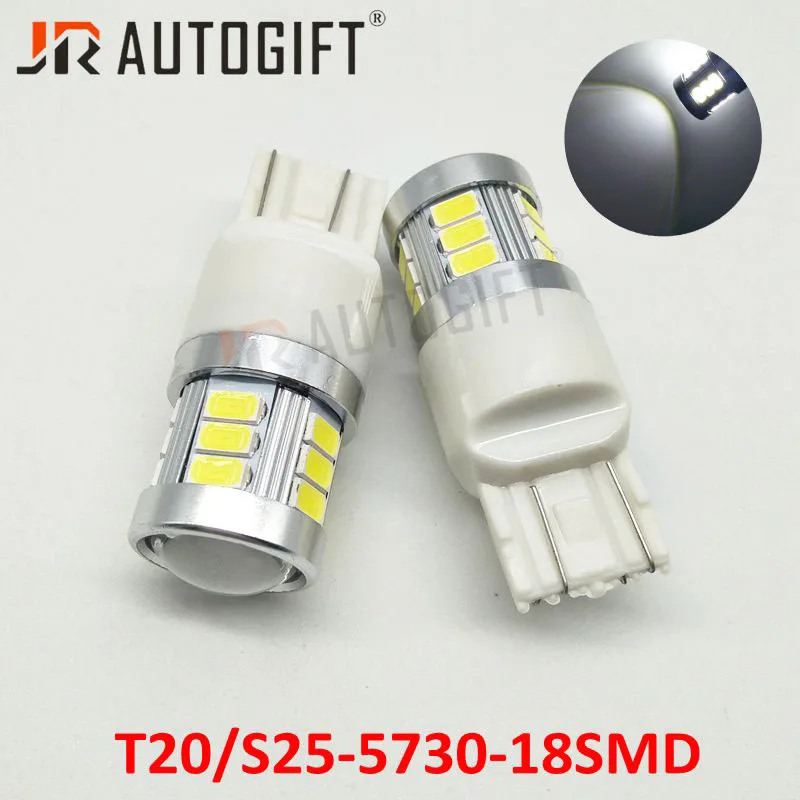 10PCS car styling BA15S P21W 1156 5630 5730 LED 18SMD S25 T20 12V-24V Turn Signal Light 7440 7443 P21W Auto led white Amber Red