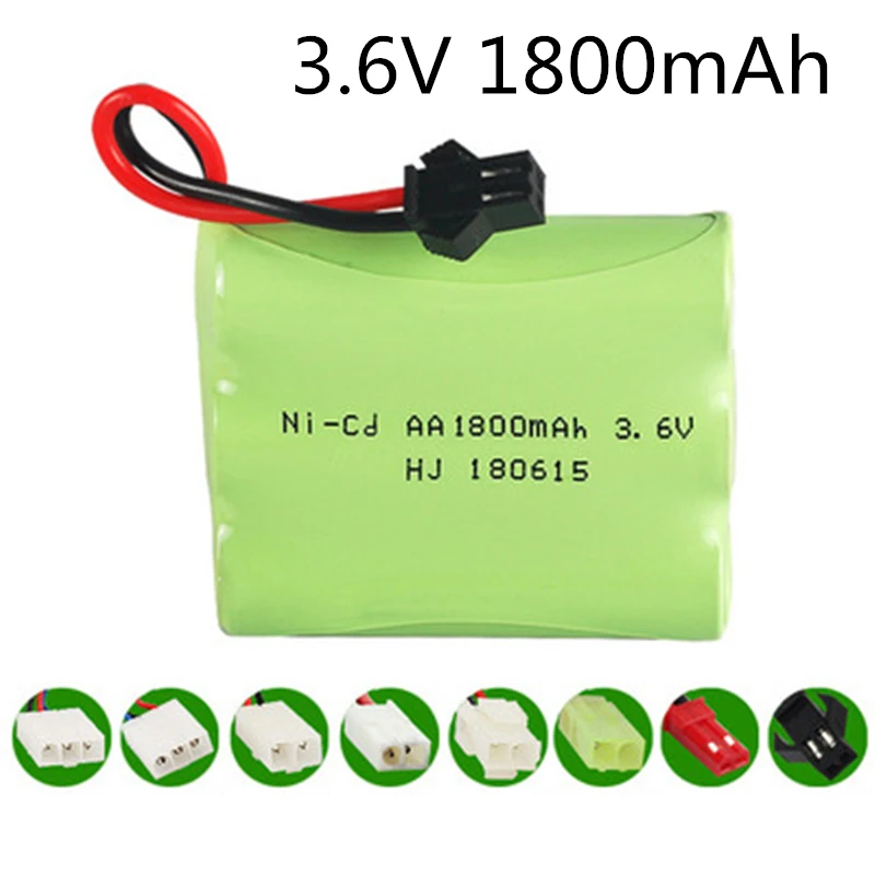 3.6V 1800mAh Ni-CD แบตเตอรี่สำหรับ RC ของเล่นรถเรือ RC ของเล่นแบตเตอรี่ NICD 3.6V แพ็คแบตเตอรี่ปลั๊ก SM 1pcs