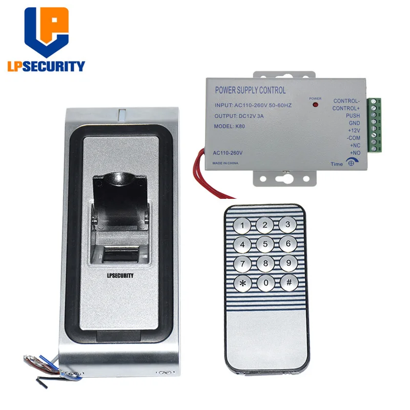 

with power supply transformer 125khz metal Fingerprint Biometric access control rfid reader door access control